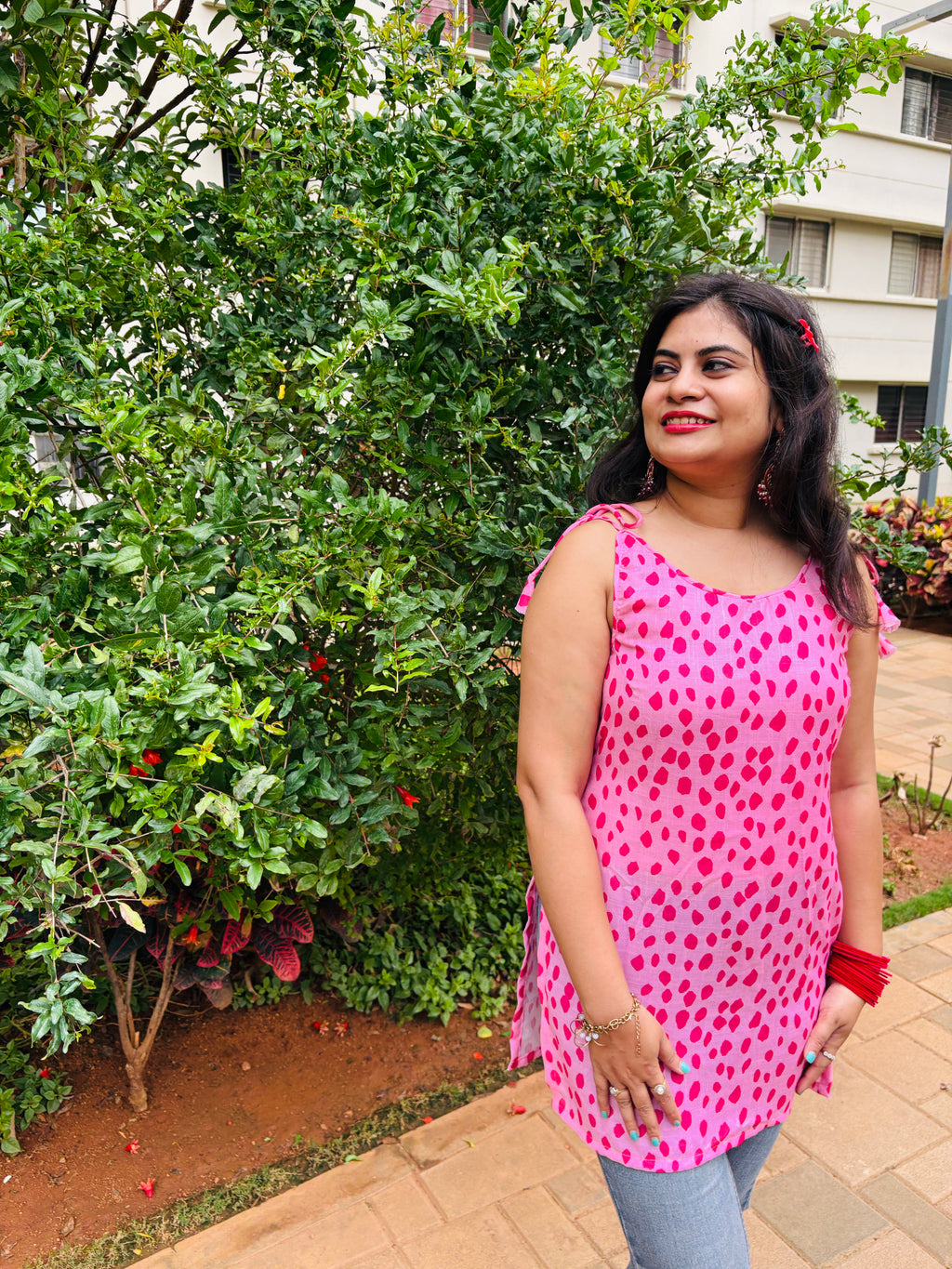 Gulabi Tie-Up Cotton Kurti