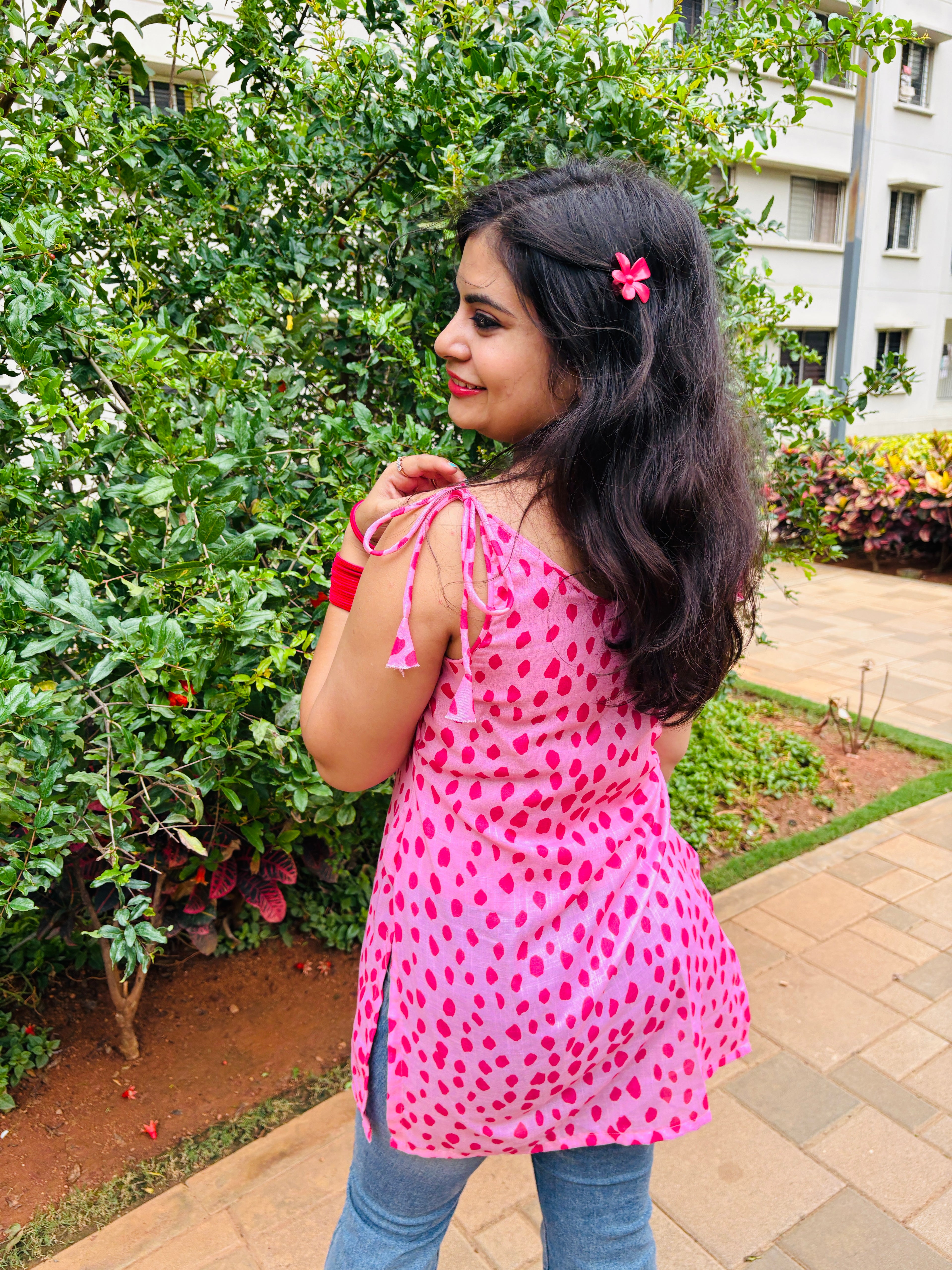 Gulabi Tie-Up Cotton Kurti