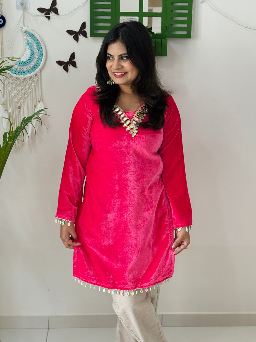 Blush Pink Pakistani Kurti
