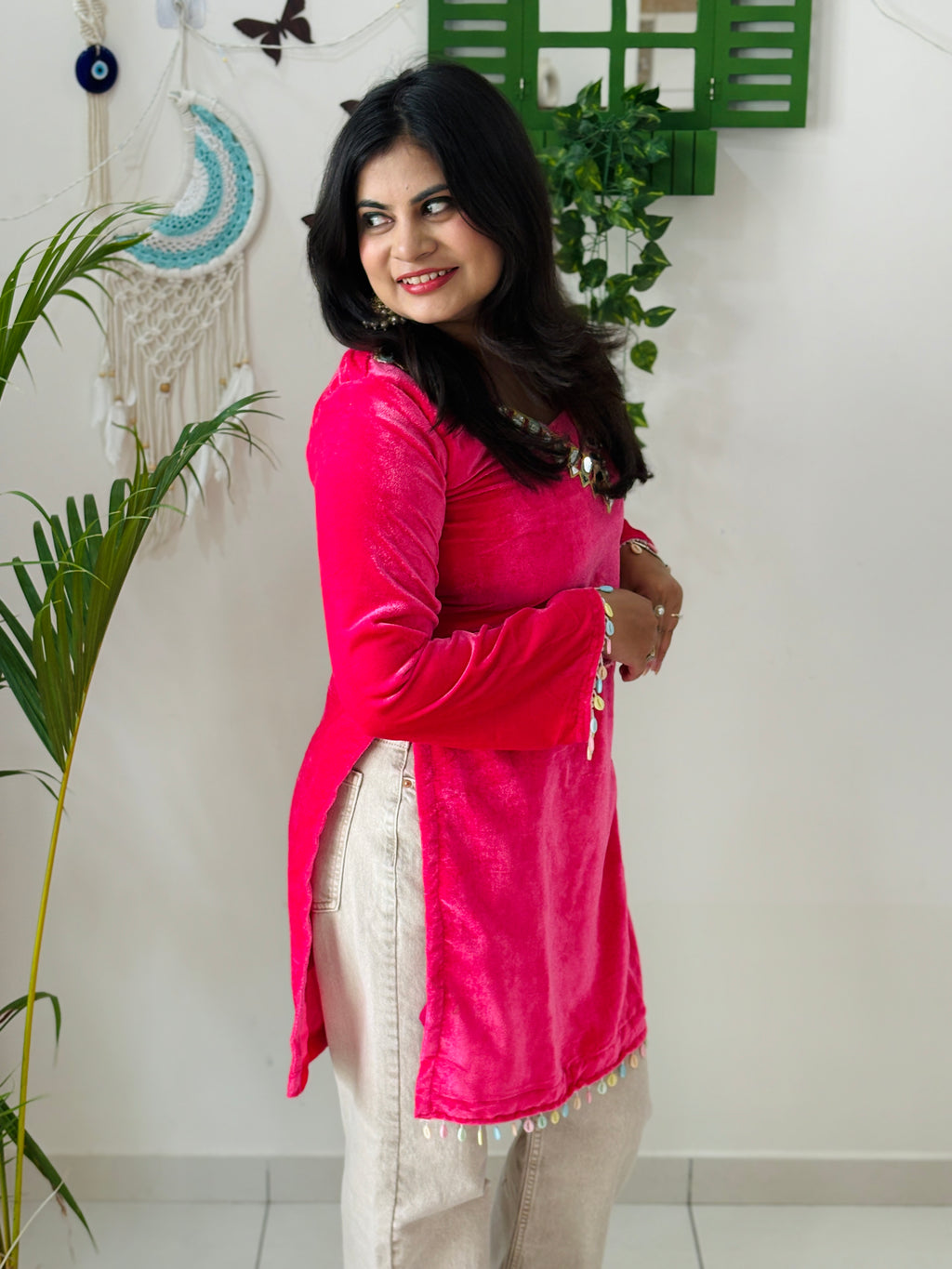 Blush Pink Pakistani Kurti