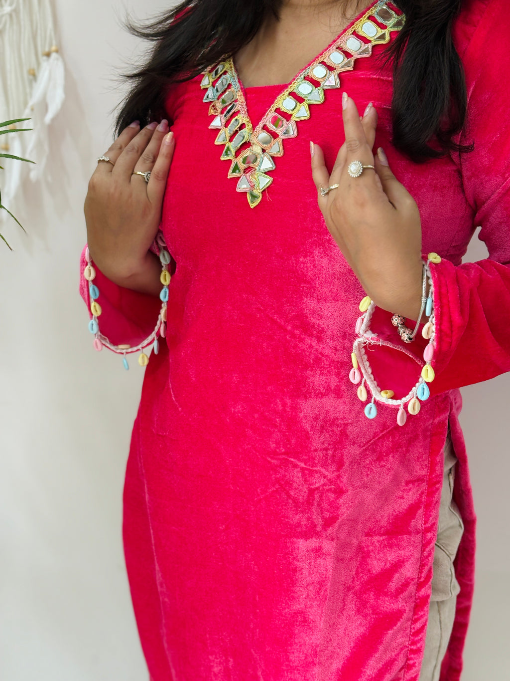 Blush Pink Pakistani Kurti