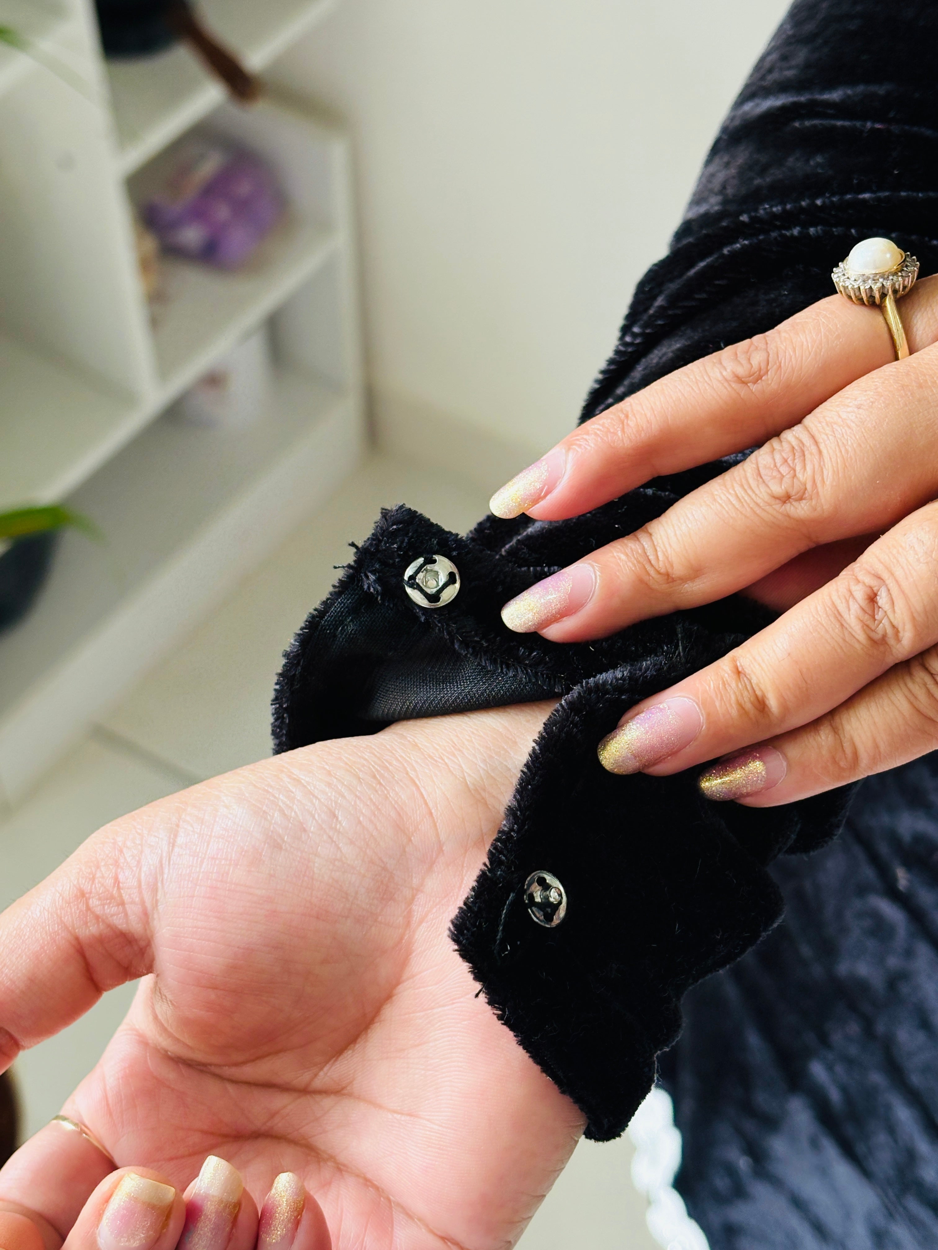 Siyah Bloom Velvet Kurti