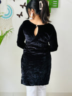 Siyah Bloom Velvet Kurti