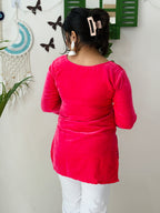 Gulabi Velvet Kurti