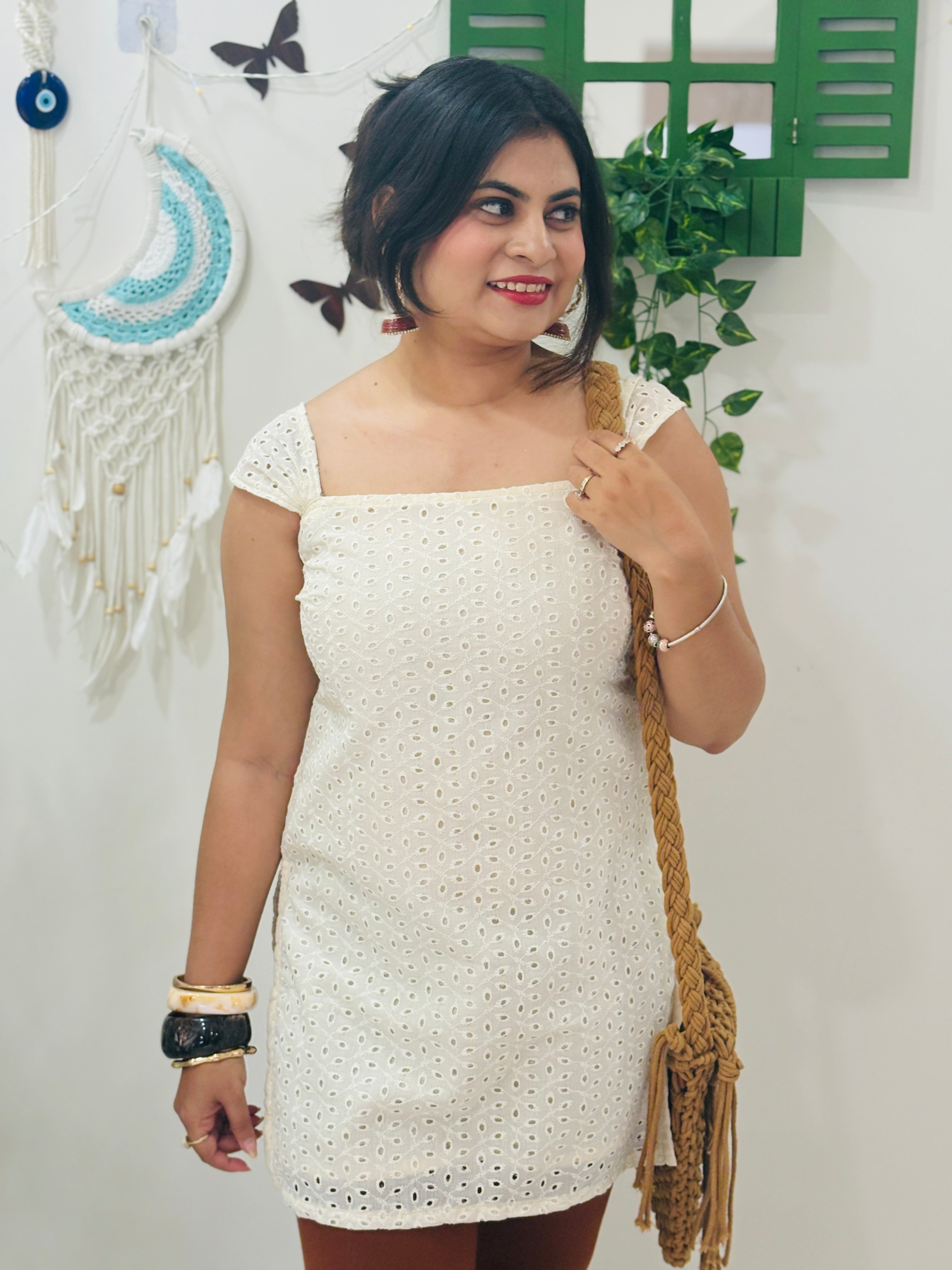 Ivory Whisper Corset Kurti