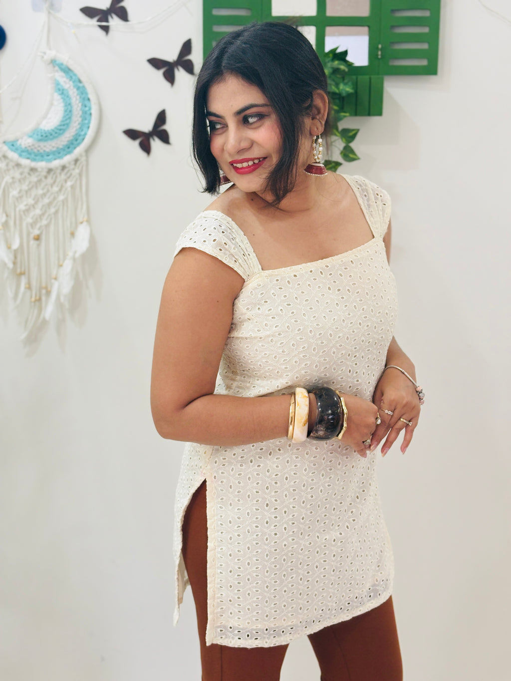 Ivory Whisper Corset Kurti