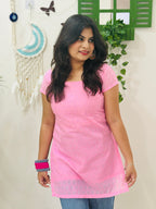 Blush Lace Charm Kurti 🌸