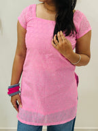 Blush Lace Charm Kurti 🌸