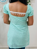 Aira Mint Lace Charm Kurti
