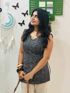 Midnight Blue Bandhani Corset Kurti