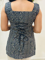 Midnight Blue Bandhani Corset Kurti