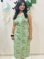 Mint Bloom Lace Kurti