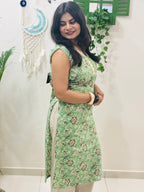 Mint Bloom Lace Kurti