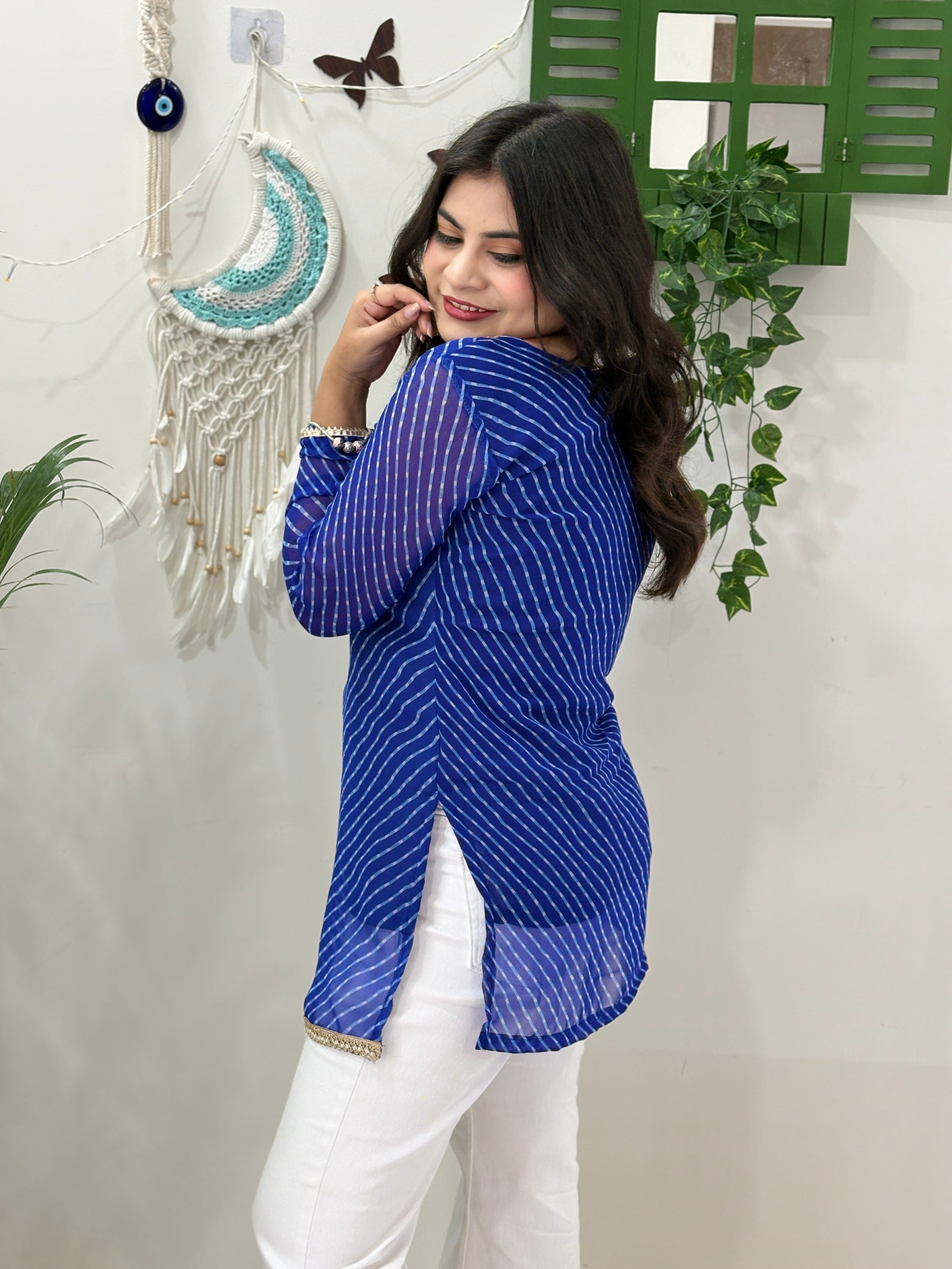 Indigo Kota Doria Kurti