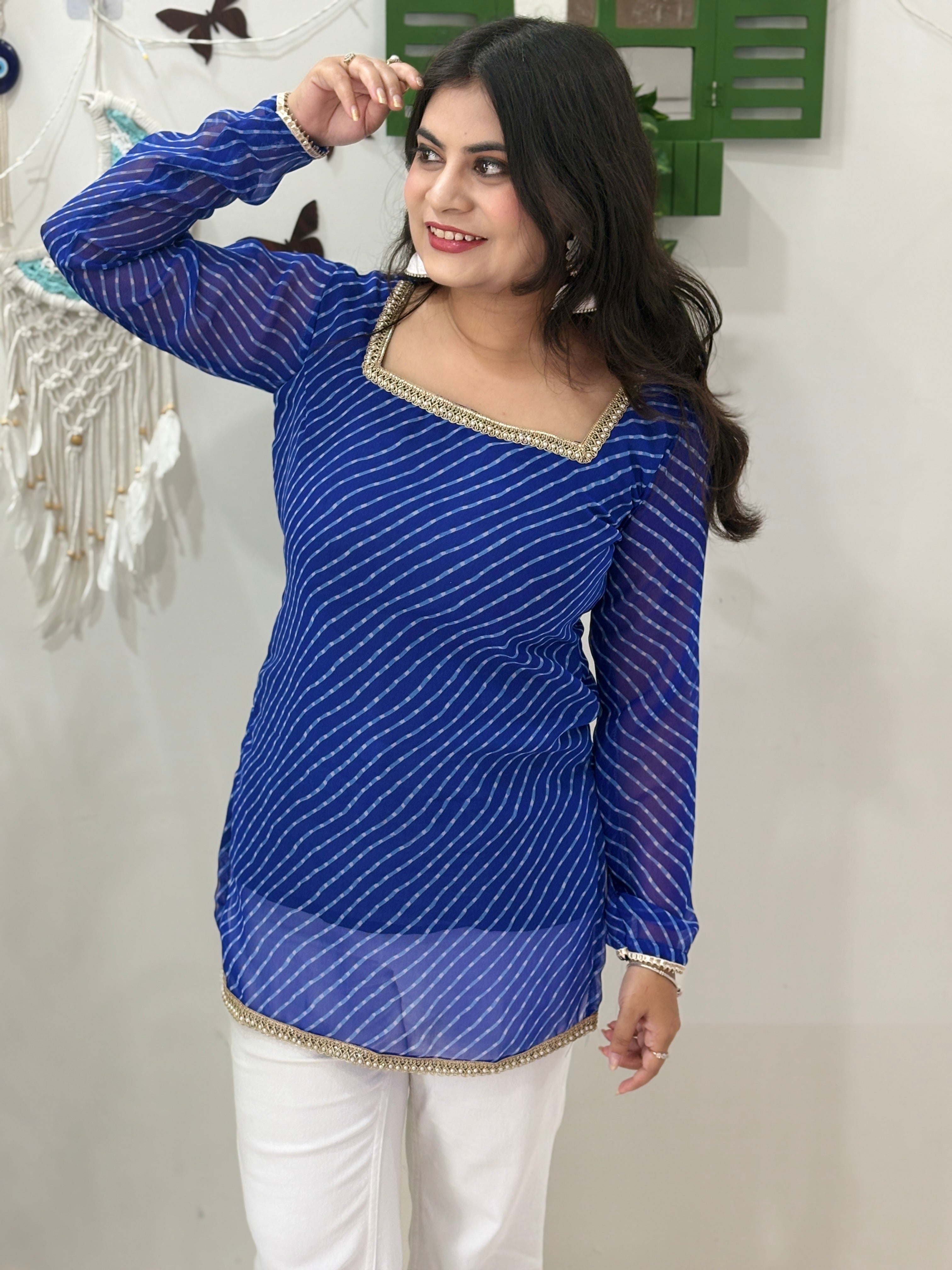 Indigo Kota Doria Kurti