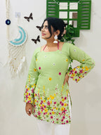 Pistachio Petal Tie-Up Corset Kurti