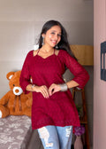 Inayat Tie-Up Corset Kurti – Raspberry Wine