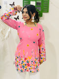Blush Petal Tie-Up Corset Kurti (Baby Pink)