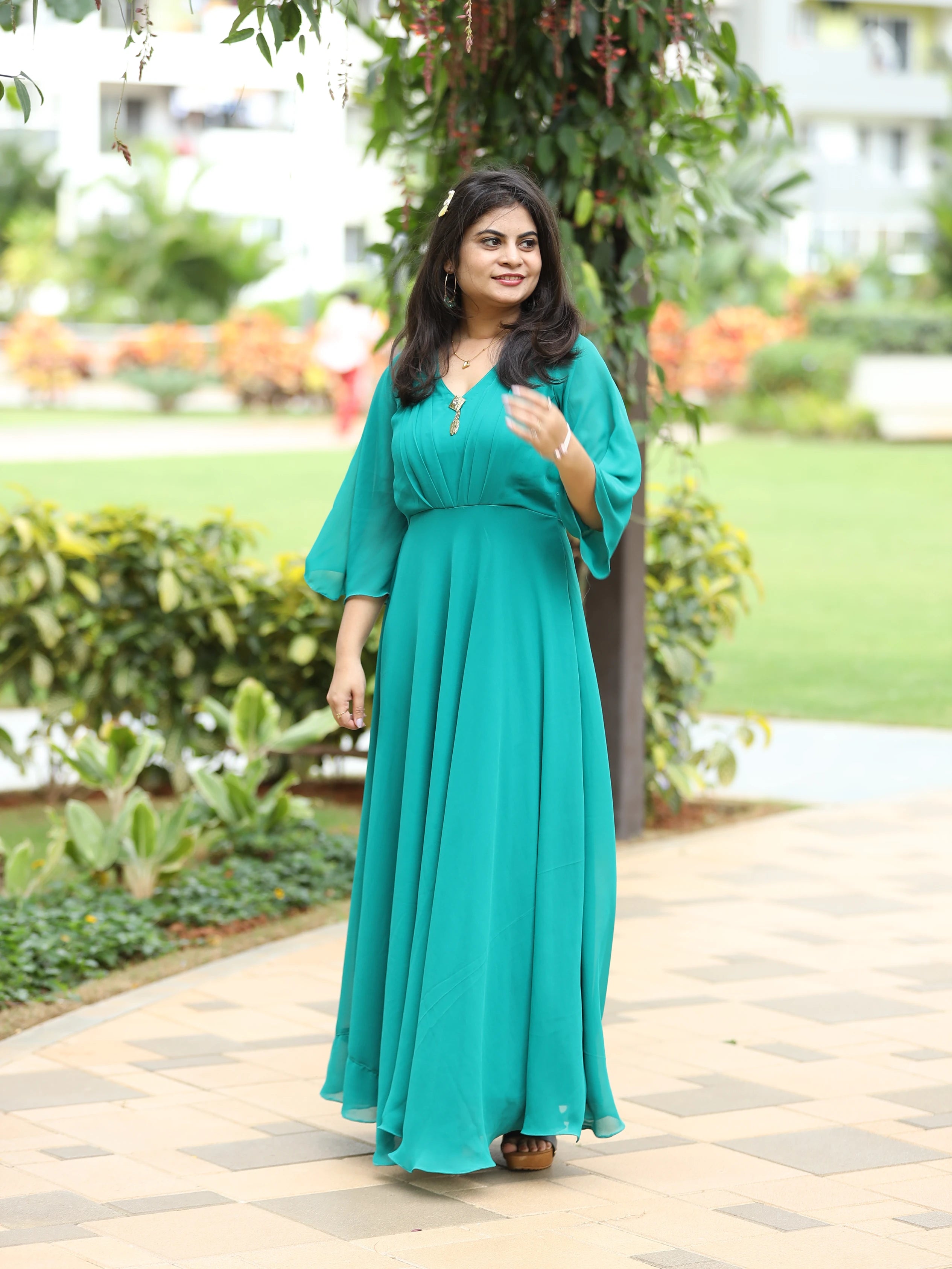 Teal Whirl Dream Gown