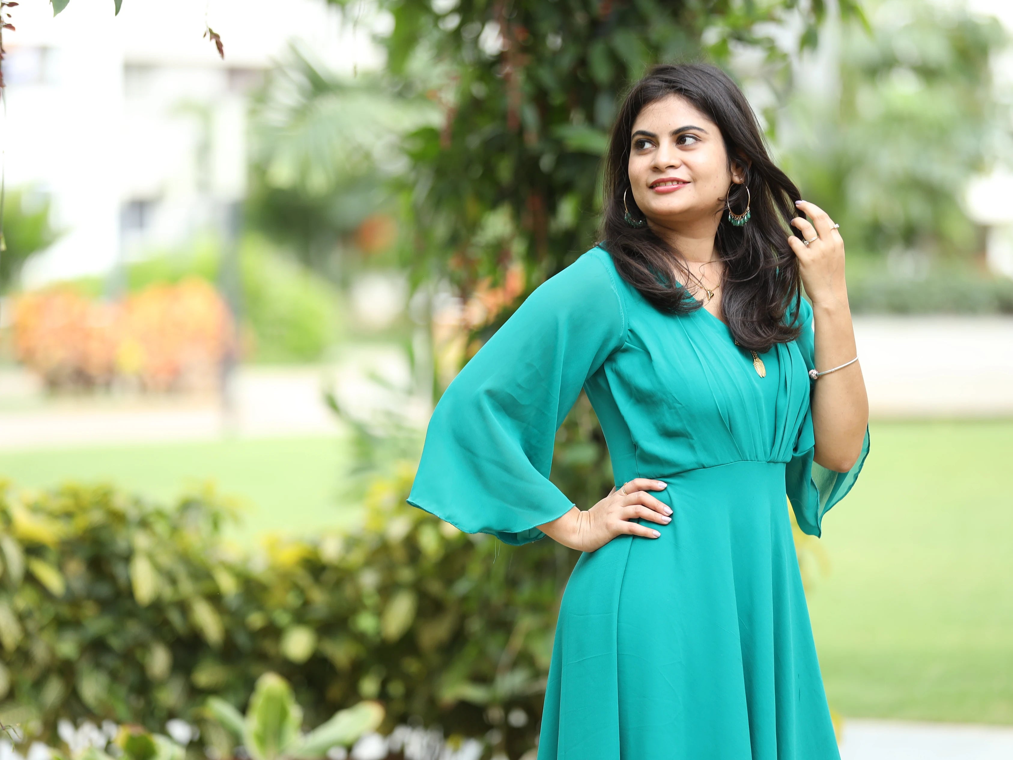 Teal Whirl Dream Gown