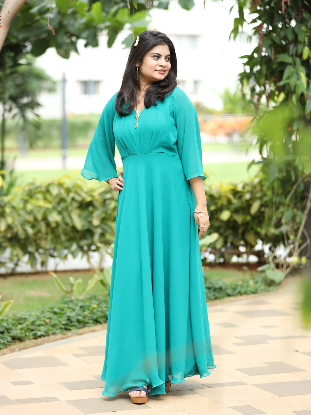 Teal Whirl Dream Gown