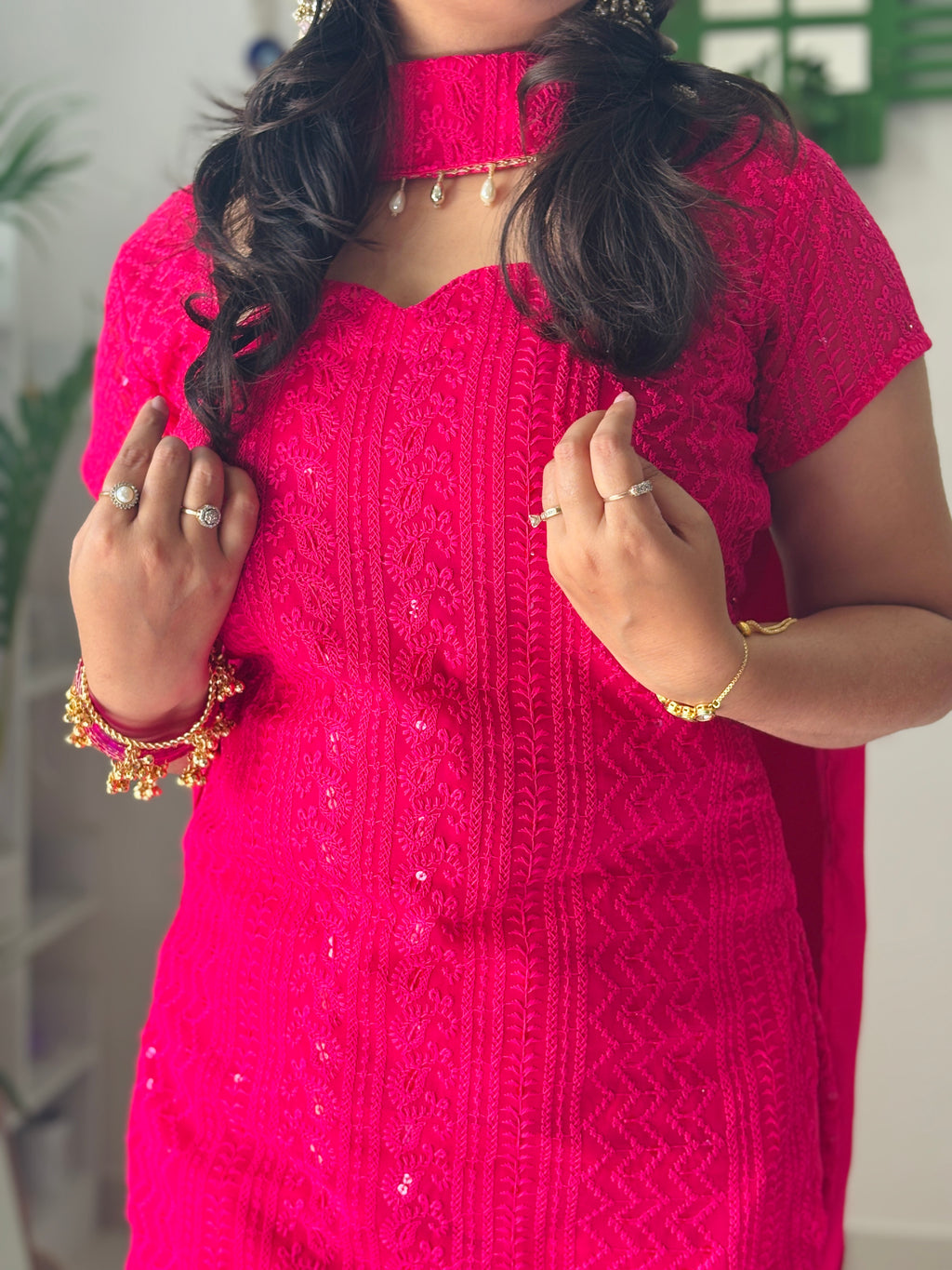 Nazakat Rani Pink Corset Suit