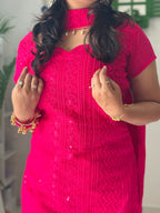 Nazakat Rani Pink Corset Suit