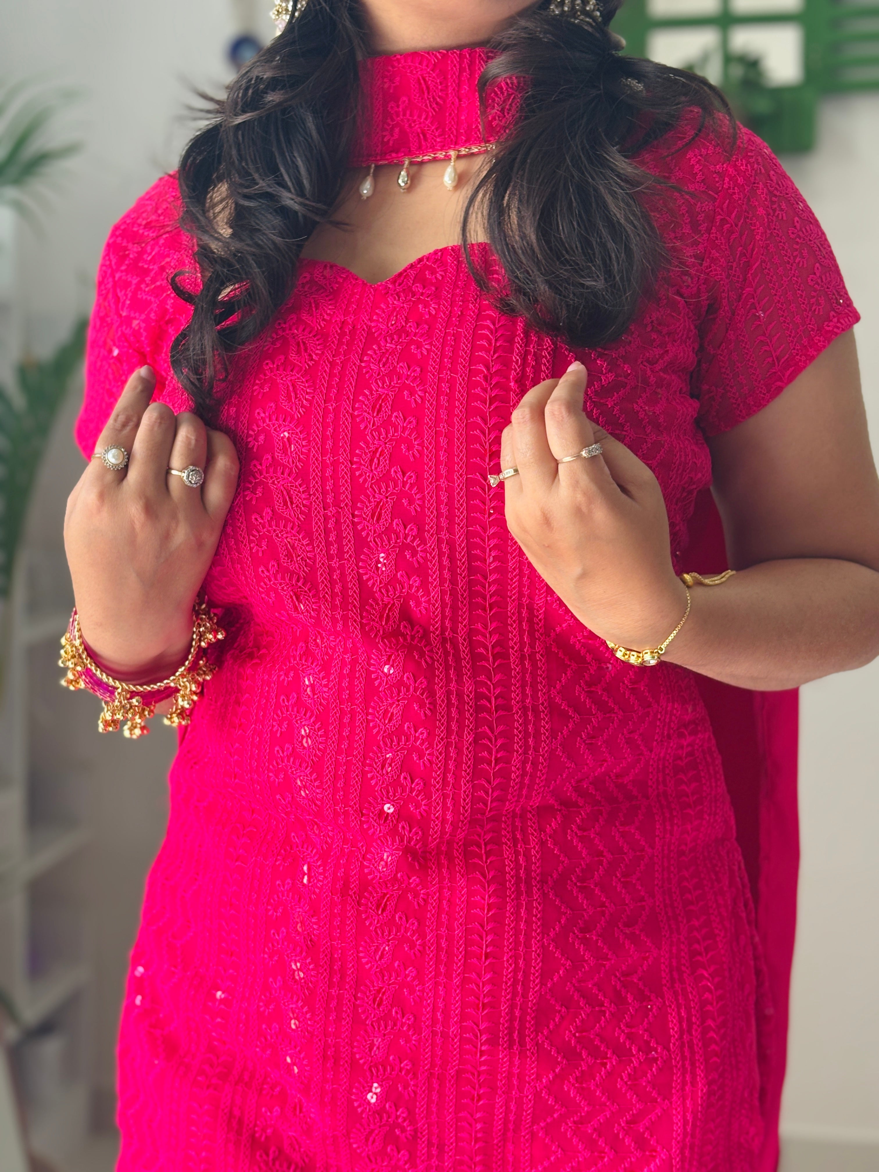 Nazakat Rani Pink Corset Suit