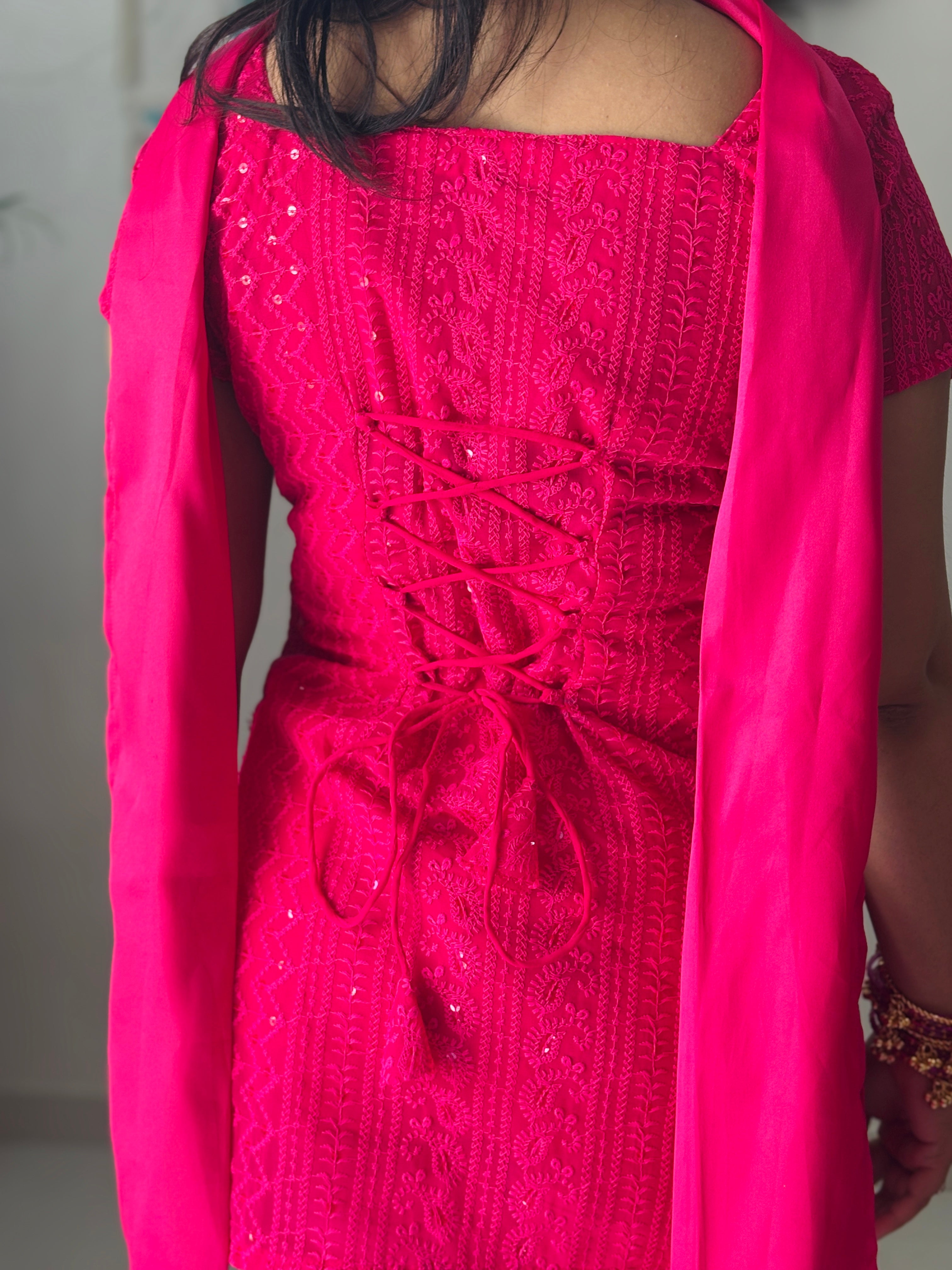 Nazakat Rani Pink Corset Suit