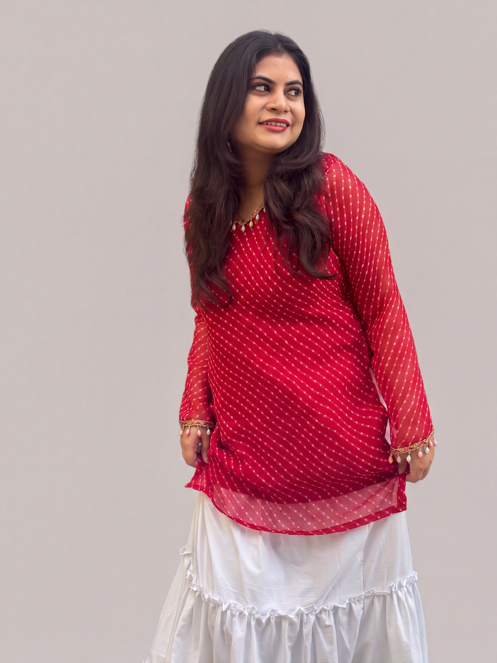 Ruhani Ruby Kota Doria Kurti