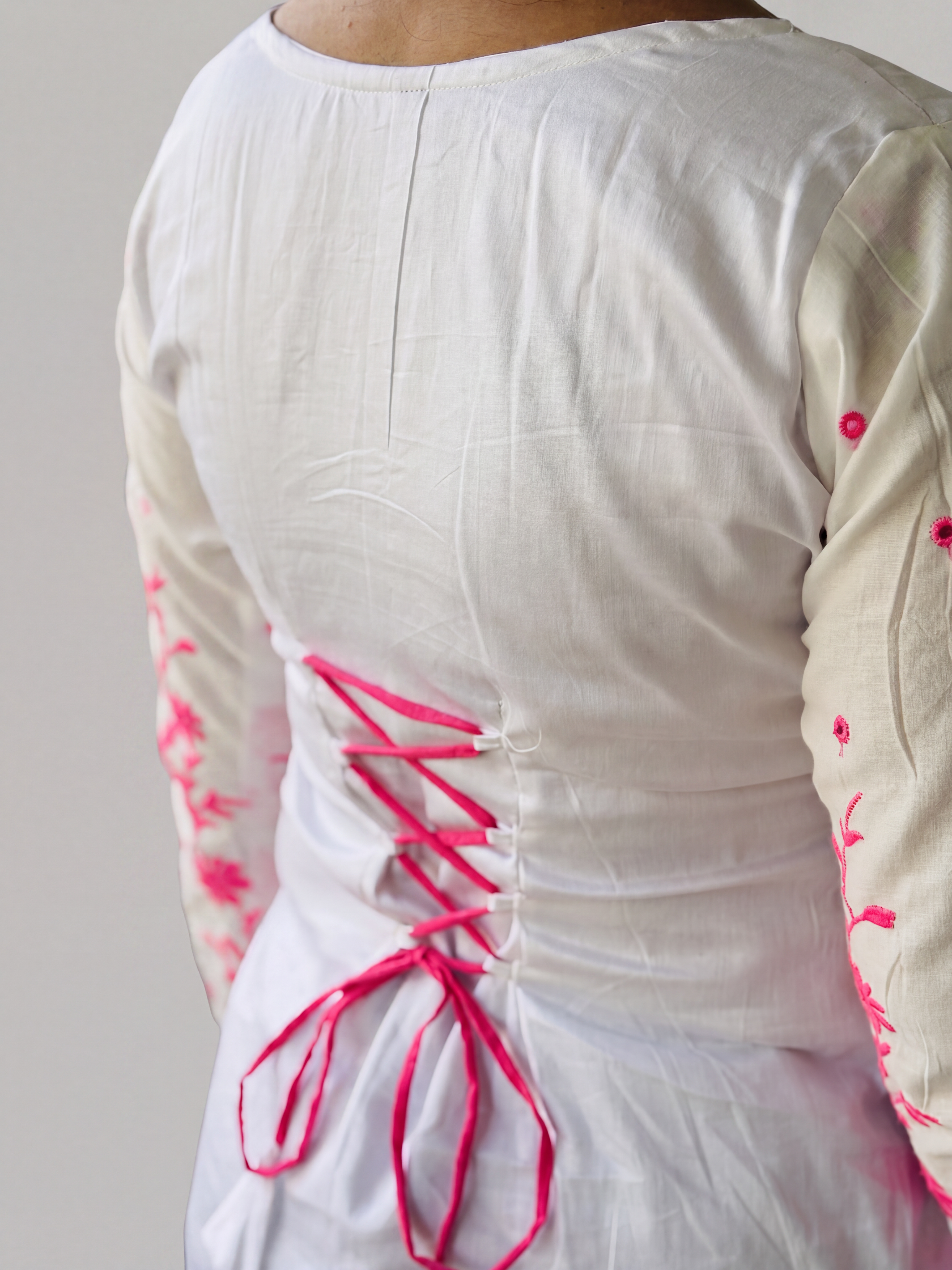 Aadhya Pink Chikankari Corset Kurti