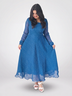 Indigo Breeze Georgette Gown