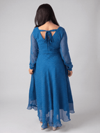Indigo Breeze Georgette Gown