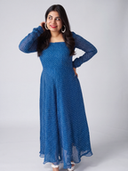 Indigo Breeze Georgette Gown