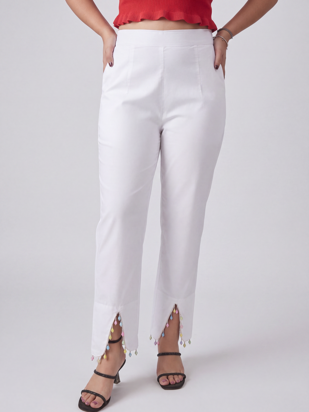 Pearl Bead Straight Pant