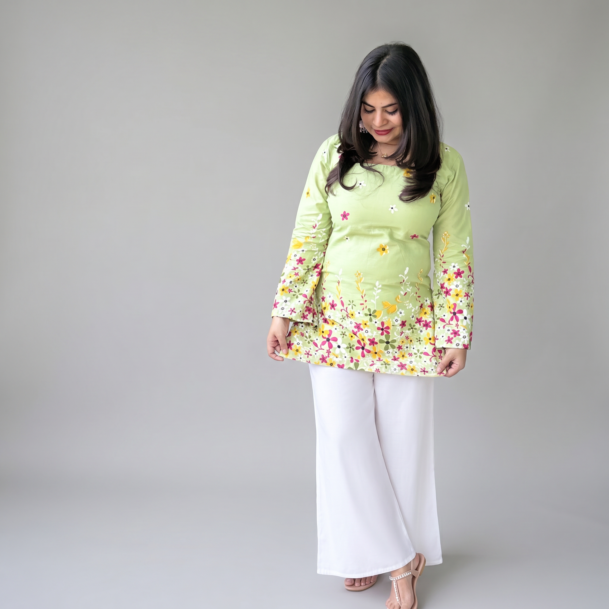Pista Floral Corset Kurti