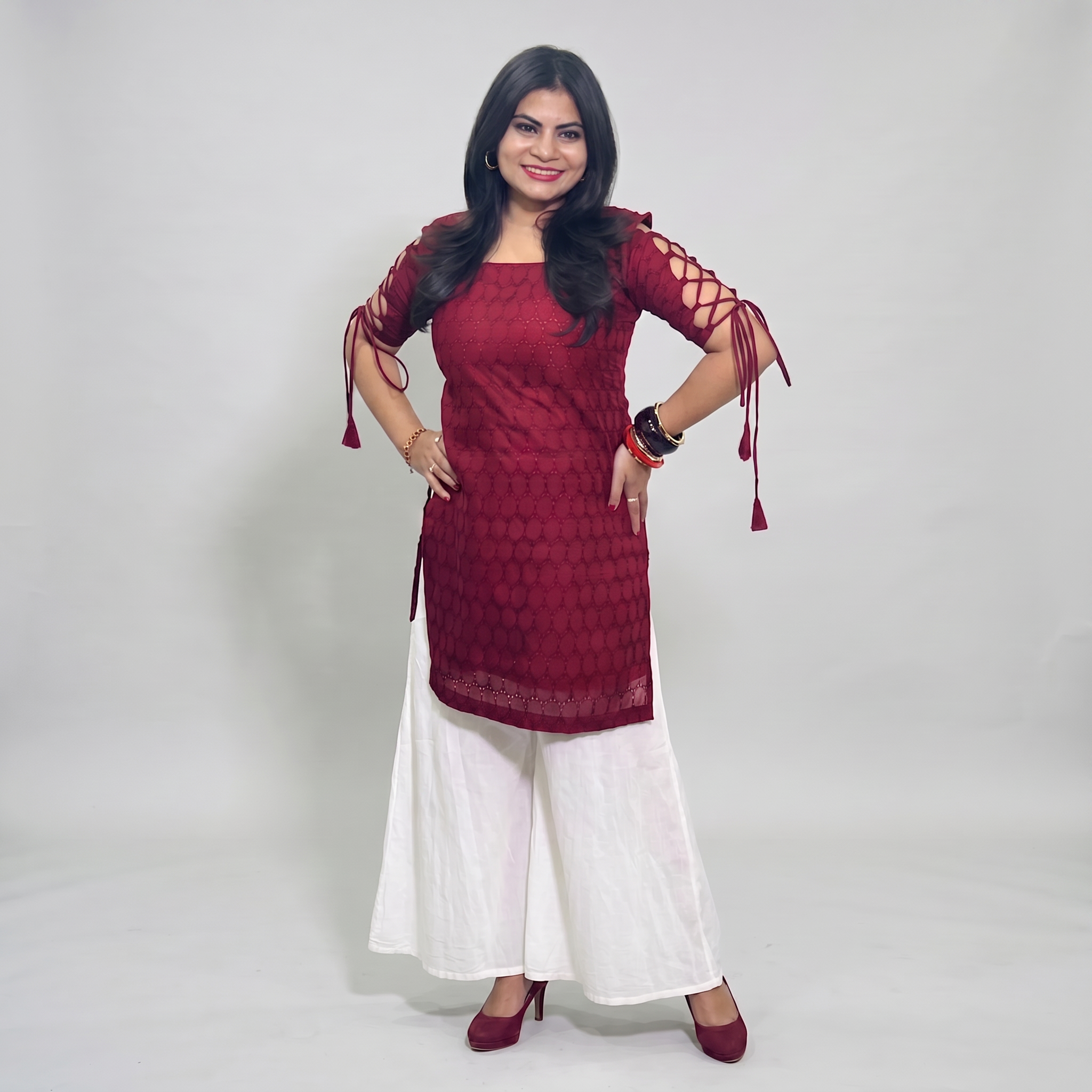 Ruby Dori Sleeve Hakoba Kurti