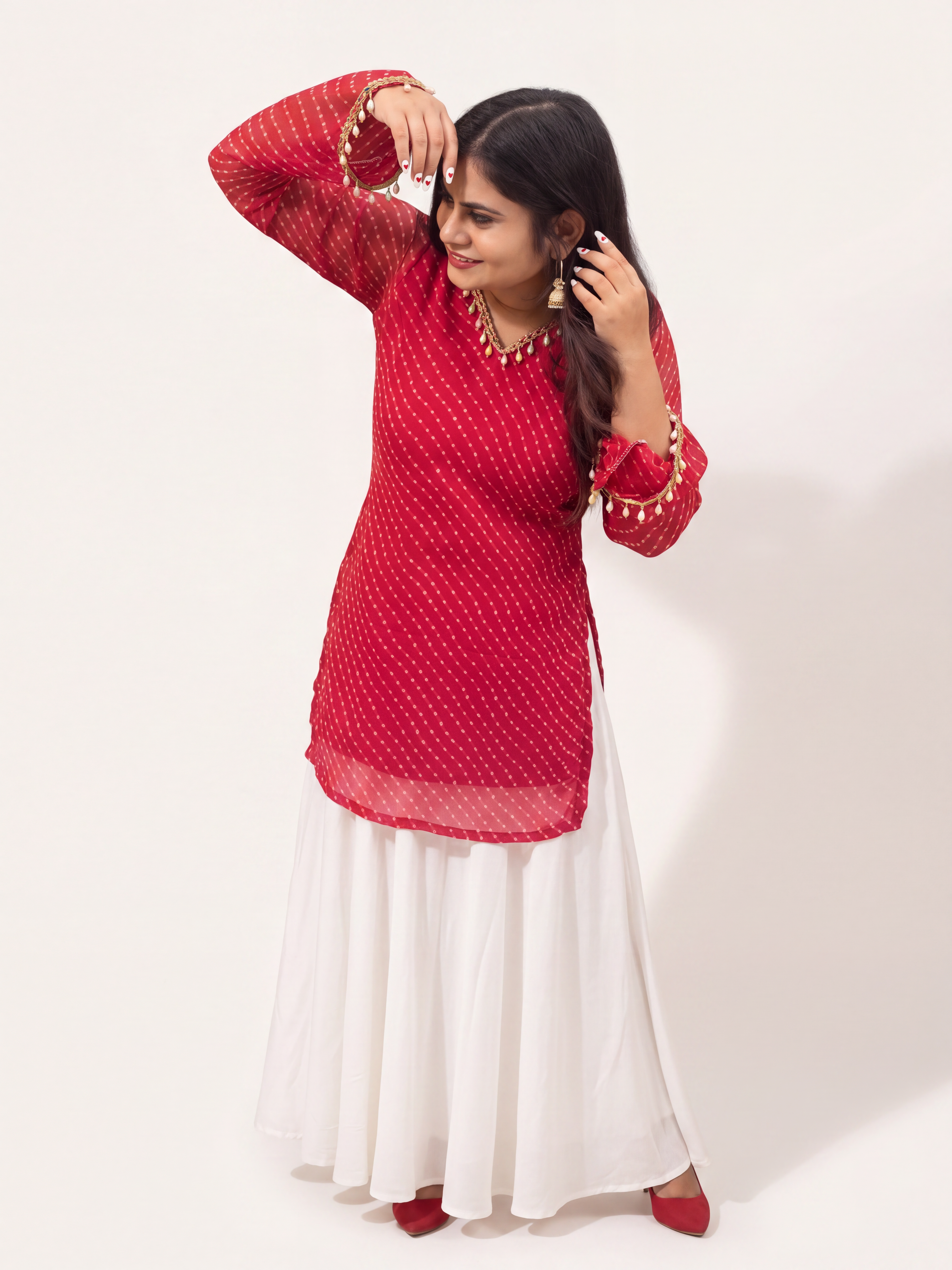 Ruhani Ruby Kota Doria Kurti