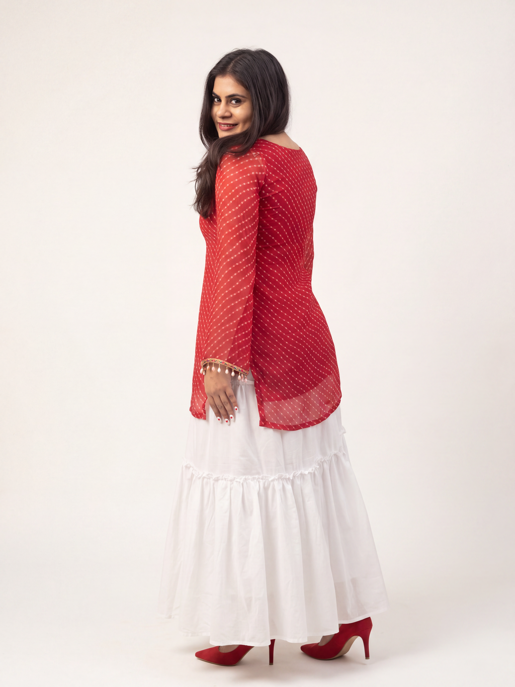 Ruhani Ruby Kota Doria Kurti