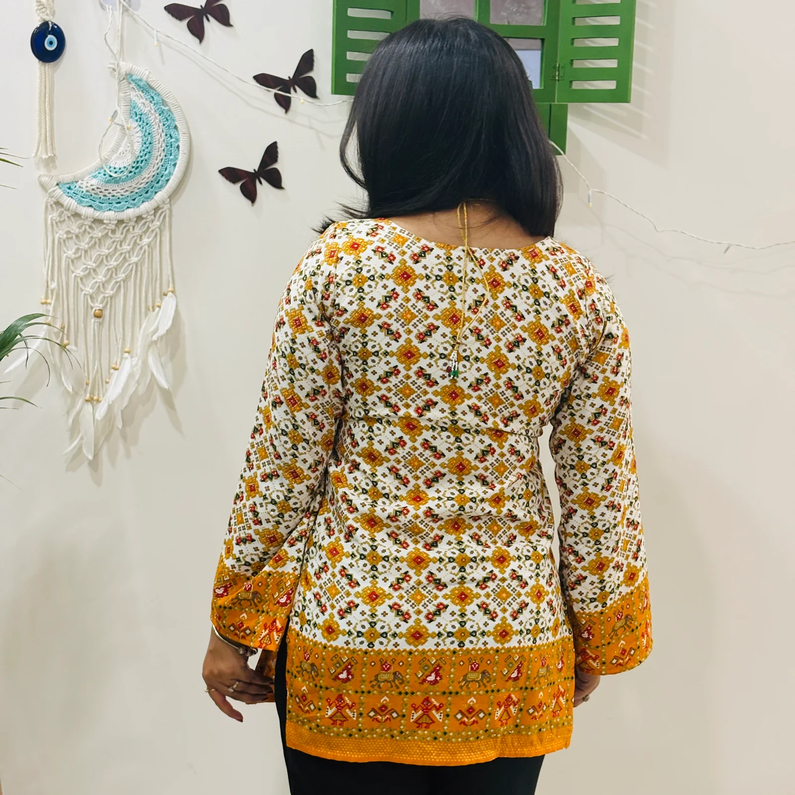 Siara Mustard Swarovski Kurti