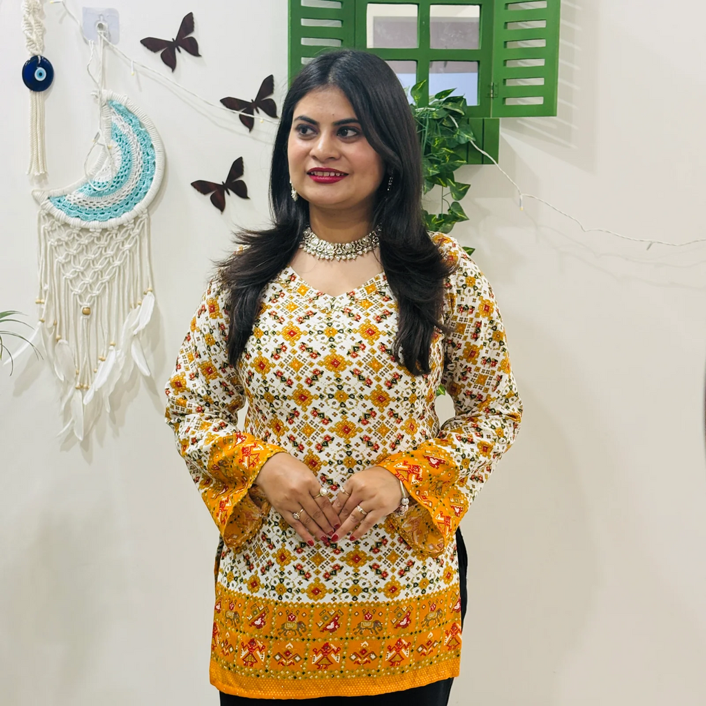 Siara Mustard Swarovski Kurti