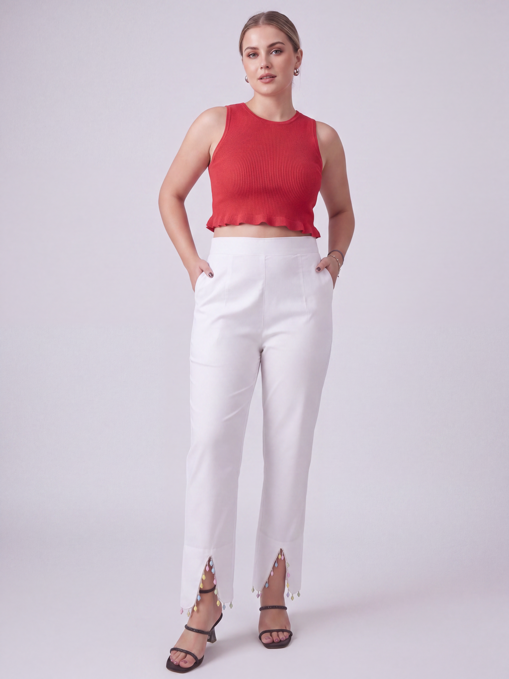 Pearl Bead Straight Pant